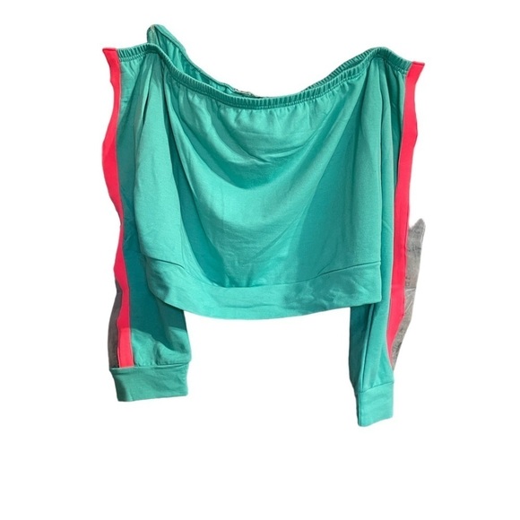 Off Shoulder Pink Strip Sweater Top - Picture 7 of 8